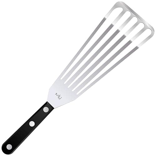 MIU Fish Spatula, Set of 2, Bundle, Size 11 and 13 inch, Stainless Steel, Flexible, Polished Metal, Plastic Handle, Slotted Turner, Corrosion Resistant, Dishwaser Safe thumbnail 4