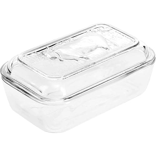 Luminarc European Tempered Glass Cow Butter Dish - 1 Pound Capacity thumbnail 4