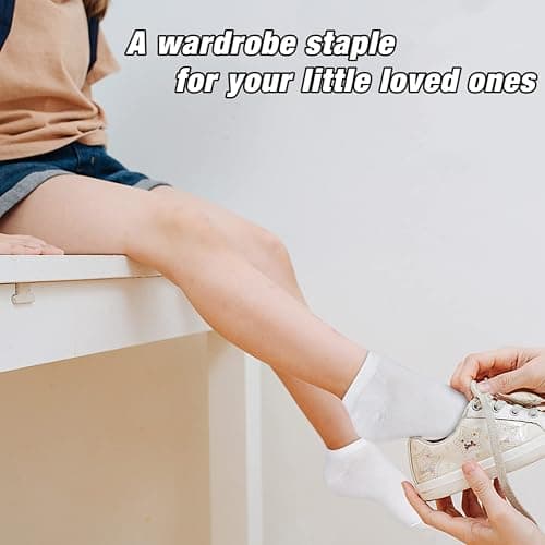 Toddler Socks, 16 Pairs Low Cut No Show Ankle Set for Boys Girls Kids (1-14 Years Old) thumbnail 4