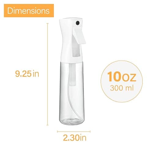 2 Pack Continuous Spray Bottle for hair - 10 Oz Ultra Fine Mist Sprayer | Water Spray Bottle For Hair Mister Spray Bottle | Hair Spray Bottles For Hairstyling, Cleaning, Salons (2pk 10oz) thumbnail 4