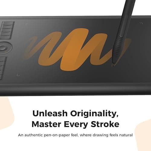 GAOMON M10K Drawing Tablet, 10x6 inch Large Graphics Tablet with Touch Ring, 8192 Levels Battery-Free Stylus, 10 Hot Keys, Art Tablet for Design, Writing, Editing, Work with Mac, Windows, Android thumbnail 5