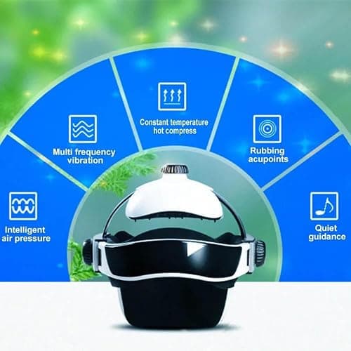 Electric Head Massager Helmet, Head Massager Scalp Helmet, Adjustable Intensity, with Remote Control, Air Pressure Music Massager, for Deep Stress Release, Relaxation thumbnail 6