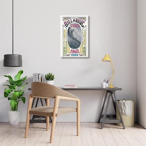 Vintage Hawaii Surf Poster Canvas Print Retro Surfing Competition Wall Art Coastal Beach Wall Picture Decor for Living Room Bedroom Bathroom California Wave Riding Shack Artwork 12x18inch Unframed thumbnail 2