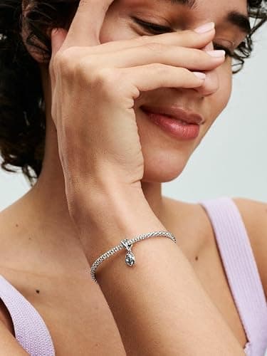 PANDORA Moments Rose in Bloom Dangle Charm - Sterling Silver Charm - Gift for Women - Includes Gift Box thumbnail 6
