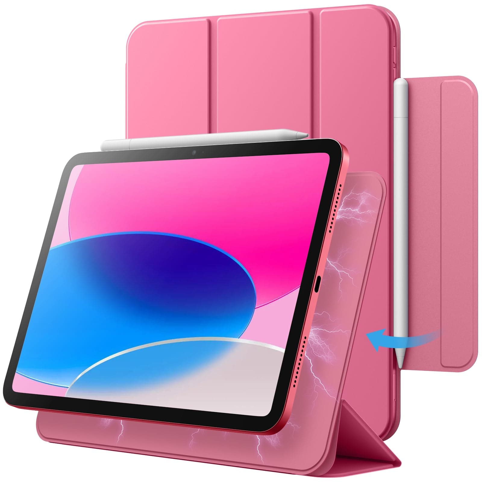 JETech Capa Magnética para iPad (A16) 11ª/10ª Geração (2025/2022), Fixação Magnética, Case Fina para Tablet com Despertar/Sono Automático (Rosa) - Image 1