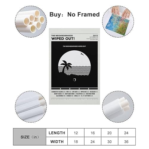 ZANLIART The Neighborhood Wiped Out Album Cover Canvas Print Music Poster for Room Aesthetic Unframe-style20x30inch(50x75cm) thumbnail 2