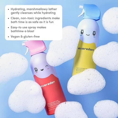 Evereden Kids Foam Soap, Cloud Body Wash (6.7 fl. oz., Coconut Splash): Spray, Shape & Splash: The Fun, Fluffy Foam That Makes Bath Time Playtime, Hydrating Foaming Bath Soap for Sensitive Skin thumbnail 3