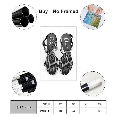 Dehub Black And White Luxury Poster for Home Office Decoration Chic Fashion Canvas Prints for Wall Aesthetic Perfect Gifts for Birthday Party Unframe-style 08x12inch(20x30cm) thumbnail 2