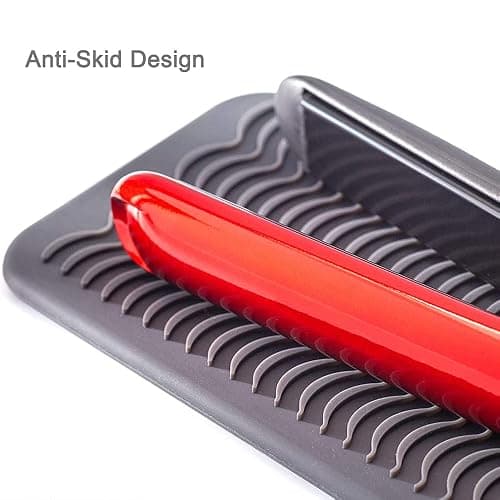 Heat Resistant Mat for Hair Tools, Silicone Heat Mat & Holder for Curling Iron, Professional Curling Iron Mat for Countertop, Portable Travel Flat Iron Heat Mat Pad Pouch Case Cover - Gray thumbnail 3