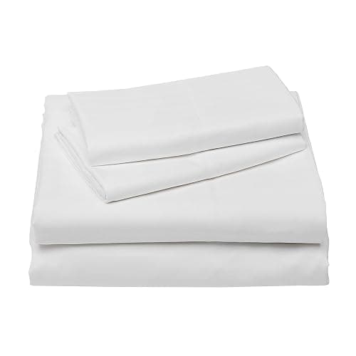 Amazon Basics Soft, Wrinkle-Free Bed Sheets Full Size, Deluxe Microfiber, Breathable, 4-Piece, Bright White Striped thumbnail 2
