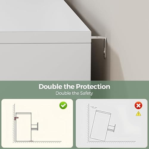 Orgobysol 6 Drawer Double Dresser for Bedroom, Modern Simply Chest of Drawers, Wood Storage Dresser with Anti-Tipping for Living Room Hallway Entryway, Nursy White (15.3" D x 47.2" W x 32.3" H) thumbnail 9