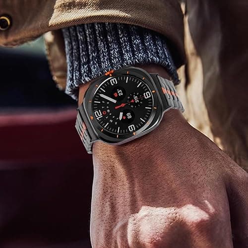 WONJOY Compatible with Samsung Galaxy Watch Ultra Band 47mm(2025/2024), Robust Men Stainless Steel Replacement Link Metal Bracelet thumbnail 5