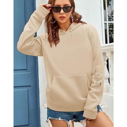 Sulayesh Women's Floral Printed Hoodies Vintage Aesthetic Flower Graphic Sweatshirt Cute Boho Fleece Thermal Hoodie Pullover thumbnail 5