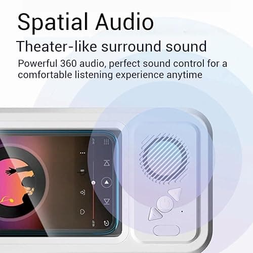 2026New Waterproof Phone Holder with Speaker, Shower Phone Holder Waterproof - Built-In Smart Bluetooth Speaker,Fog-Resistant Bathroom Wall Phone Mount for Any Phones Secure Attachment Surface (White) thumbnail 3