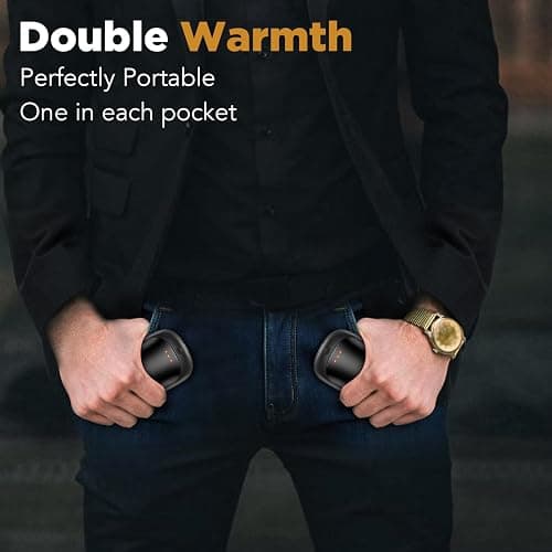 2 Pack Hand Warmers Rechargeable, Portable Electric Hand Warmers Reusable, USB 2 in 1 Handwarmers, Outdoor/Indoor/Warm Gifts for Men Women Kids thumbnail 5