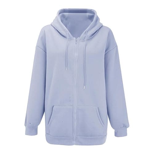 SHAOBGE Fall Sweatshirts for Women Zip Up Hoodies Oversized Sweatshirt Y2K Clothing Casual Drawstring Jacket with Pockets thumbnail 5