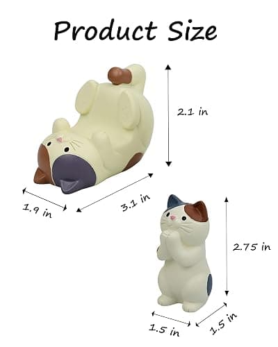 Mevodeata Cat-Shaped Phone Stand and Eyeglass Frames Animal Resin Gifts for Cat Lovers, Home & Office Fashion Accessories(White) thumbnail 2