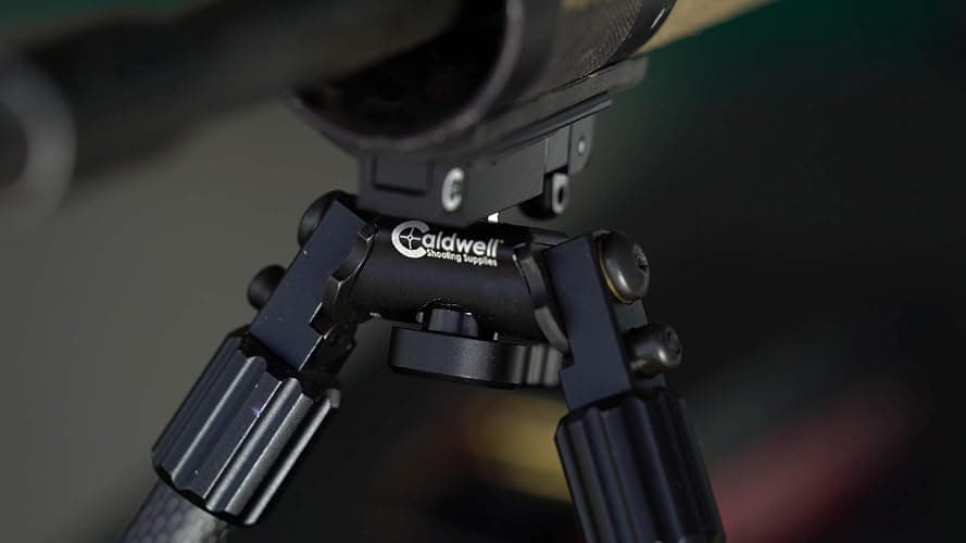 Caldwell Accumax Carbon Fiber M-Lok KeyMod Bipod with Twist Lock Quick-Deployment Legs for Mounting on Long Gun Rifle for Tactical Shooting Range and Sport thumbnail 2