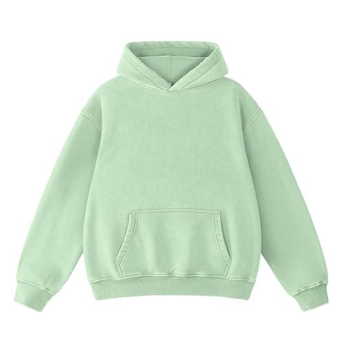 FAIABLE Mens Hoodies Oversized Unisex Acid Wash Hoodie Heavyweight Fleece Vintage Cotton Sweatshirt Men Women Streetwear - Image 1