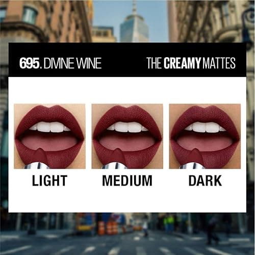 Maybelline Color Sensational Lipstick, Lip Makeup, Matte Finish, Hydrating Lipstick, Nude, Pink, Red, Plum Lip Color, Divine Wine, 1 Count thumbnail 4