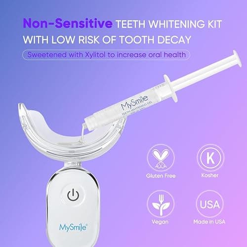 MySmile Deluxe 10 Min Teeth Whitening Kit with 28 LED Light, 35% Carbamide Peroxide Teeth Whitening Gel, Helps Remove Years of Stains from Coffee, Soda, Wines, Smoking, Food thumbnail 4