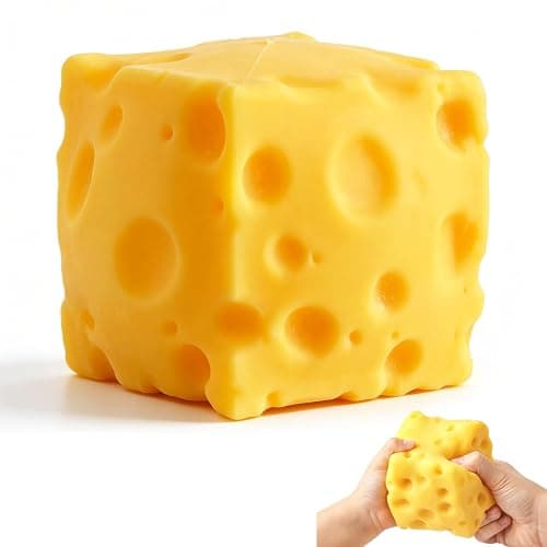 10in Giant Butter Squishy, Extra Large 14oz Big Jumbo Butters Squeeze Stress Balls, Slow Rising Fun Butter Stick for Anxiety Relief Fidget Adults (B-1pcs Cheese Squishy) - Image 1