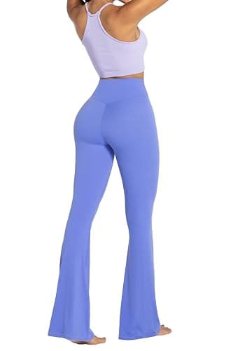 Sunzel Flare Leggings, Crossover Yoga Pants with Tummy Control, High-Waisted and Wide Leg thumbnail 5