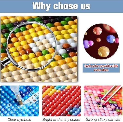 ajepon Cute Diamond Painting Kits for Adults - Diamond Art Kits for Cartoon, Cup Gem Art Kits for Adults for Gift Home Wall Decor (12x16inch) thumbnail 5