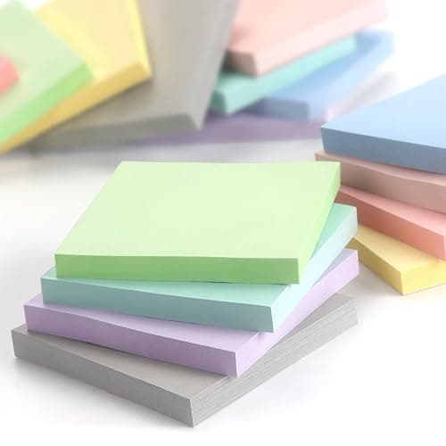 Sticky Notes 3x3 Inch, 8 Pads Light Colors Self-Adhesive, 8 Assorted Pastel Colors, 80 Sheets/Pad, Reusable Notepads for Office, School, and Home thumbnail 5