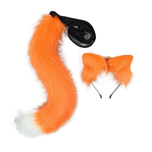 Cosplay Furry Wolf Cat Fox Tail and Ears Headband Set Costume Accessories - Image 1