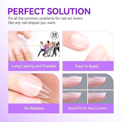 Nail Tips Gel Nail Glue: Geliek EC 2PCS 6 in 1 Adhesive Gel Nail Polish for Salon - Strong Nail Glue for Press On Nails Nails Acrylic Tips - Valentine's Day Girl Gift for Home DIY thumbnail 5