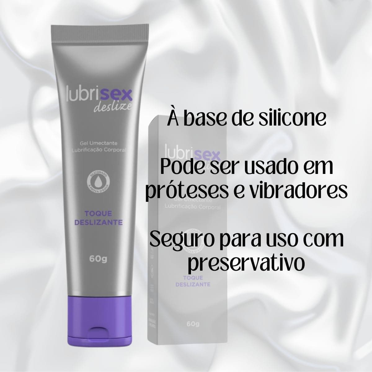 Lubrisex Deslize 60g A Sós Gel Umectante Corporal Siliconado A Prova D'Água thumbnail 5
