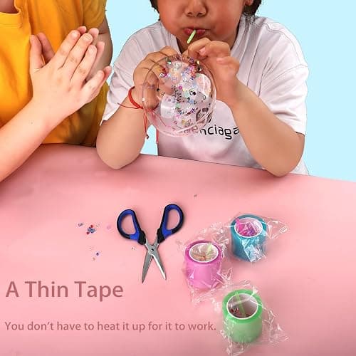 BB Hapeayou Nano Tape for Bubble Kit - 6pcs Colorful Double Sided Elastic Tape for Balloon Decorating and Crafting thumbnail 4
