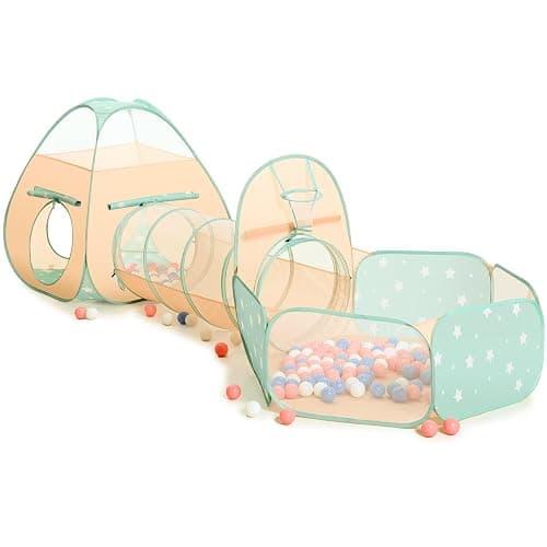 SISTICKER 3 in 1 Kids Play Tent with Baby Ball Pit and Play Tunnel, Toddler Climbing Toys for Boys, Girls, Babies, Indoor Outdoor Pop Up Playhouse Tunnel Toys (Balls NOT Included) thumbnail 9