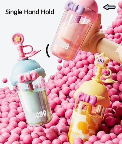 JHTPSLR Y2k Water Bottle with Straw 33 oz Cutecore Accessories Water Bottles for Kids Teen Girls Aesthetic Drinking Bottles Spill Proof Back to School Supplies Preppy Y2k Stuff (Blue Magic, 33.82 oz) thumbnail 5