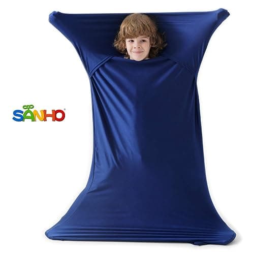 SANHO Premium Sensory Sock Body Sock, Perfect for Children with Sensory Processing Disorder, Updated Version (Navy, Medium) thumbnail 3