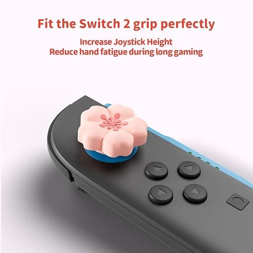 GeekShare Silikon Joystick Kappen für Switch 2, Joystick Schutzzubehör, Thumbstick Grip, rutschfeste, Komfortablem (4 Stück) (Kirschblüte) thumbnail 3