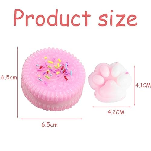 AYNKH 7Pcs Biscuit Stress Relief Toys Kits, Mini Cat Taba Squishy, Oreo Fufu Squishy, Cute Cat Paw Fidget Toy, Soft Cookie with Candy Crush Pinch Toy for Kids Adults Party Gift thumbnail 3