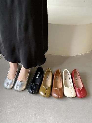 Tabi Shoes Ballet Flat Split Toe Slip on Women Girls - Cute Kawaii Retro Casual Trendy Lightweight Running Tennis & Racquet Sport Beach Travel Business Office Standing All Day Comfortable Walking thumbnail 5