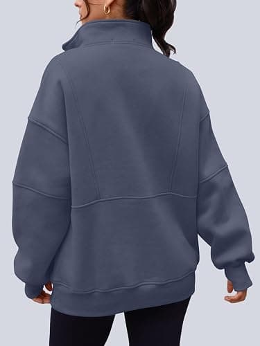 AUTOMET Womens Quarter Zip Oversized Sweatshirts Teen Fleece Pullover Hoodies 2026 Mock Neck Sweater Fall Workout Jacket thumbnail 3