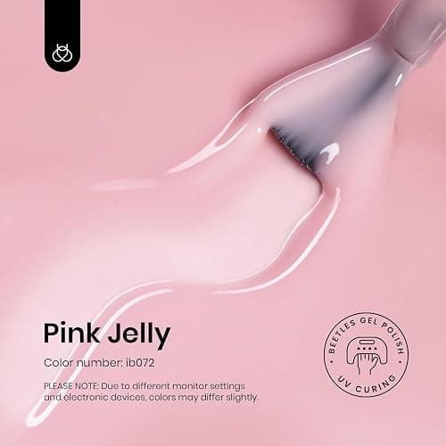 Beetles Neutral Gel Nail Polish 15ml Jelly Nude Pink Gel Polish Set Sheer Pink Soak Off UV LED Translucent Effect French Nail Art Spring Summer Manicure Gift for Women thumbnail 2