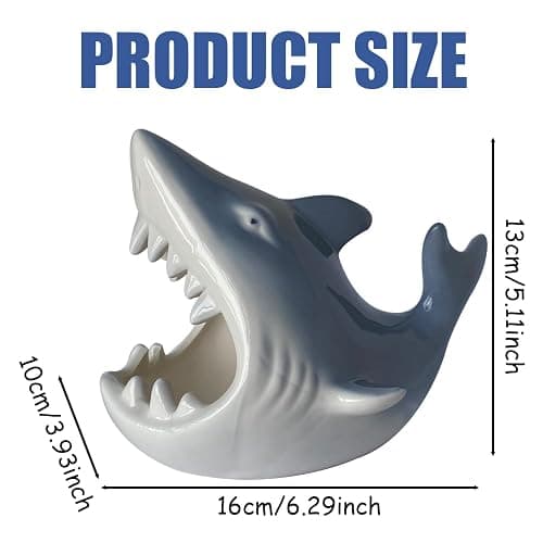 Shark Shaped Ceramic Bowl, Cute Ocean-Themed Storage Container, Versatile Organizer for Jewelry, Candy, Snacks thumbnail 2