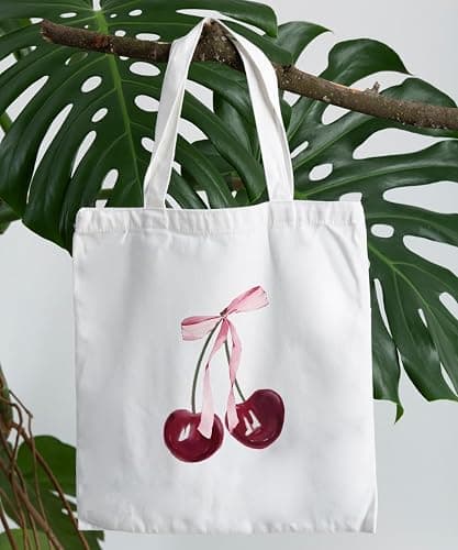 SZERE Pink Girl Canvas Tote Bag for Women Teen Girls Gifts Cute Small Travel Work Tote Bags Reusable Grocery Shoulder Bags thumbnail 7
