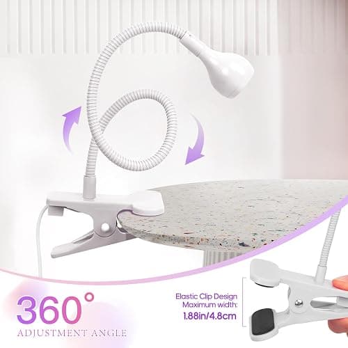 Geisofu UV Nail Lamp, White, Metal, 3W LED, Dual Wavelength, Dimmable, USB Powered, Flexible, Compact, Easy to Use thumbnail 3