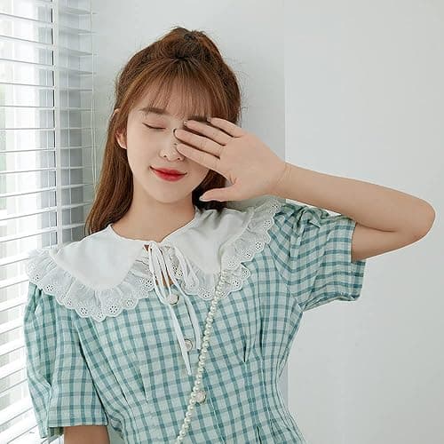 YEKEYI Detachable False Collar Embroidery Neck Ruff Mini Cape Dickey Collar for Women Girls thumbnail 2