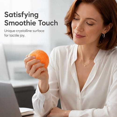 Crunchy Squishy Stress Ball, Ice Squishies Skin Fidget Sensory Squeeze Ball (Red) thumbnail 5