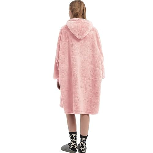 FELOVE Hoodie Decke Ärmeln Kuschelpullover Mit einer l großen Tasche,Tragbare Decke Ultra Soft Bequemer Kuschel Erwachsene Hoodie,Warm Kuscheldecke weich als Geschenke für Frauen Freundin Mütter thumbnail 4