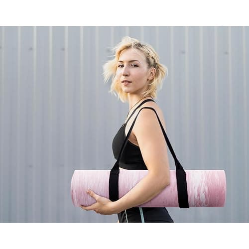 UMINEUX Extra Thick Yoga Mat, 2/5 Inch (10MM), Natural Rubber and TPE Non Slip Yoga Mats with Strap for Women Men, Eco Friendly Exercise Mat for Yoga, Pilates and Home Workout thumbnail 6