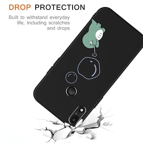 Zrutru Cute Dinosaur Phone Case for Gabb Phone 4 6.1",Cartoon Kawaii Dinosaur Bubble Pattern Aesthetic Funny Design Cases Soft Silicone TPU Slim Shockproof Protective Black Phone Cover thumbnail 4