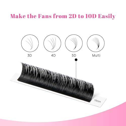 TDANCE Easy Fan Lash Extension Blooming Volume Eyelash Extensions C CC D DD J B L Curl 0.03-0.12mm Thickness Easy Fan Volume Lashes Self Fanning Eyelashes Extension (D-0.05,14-19mm) thumbnail 5